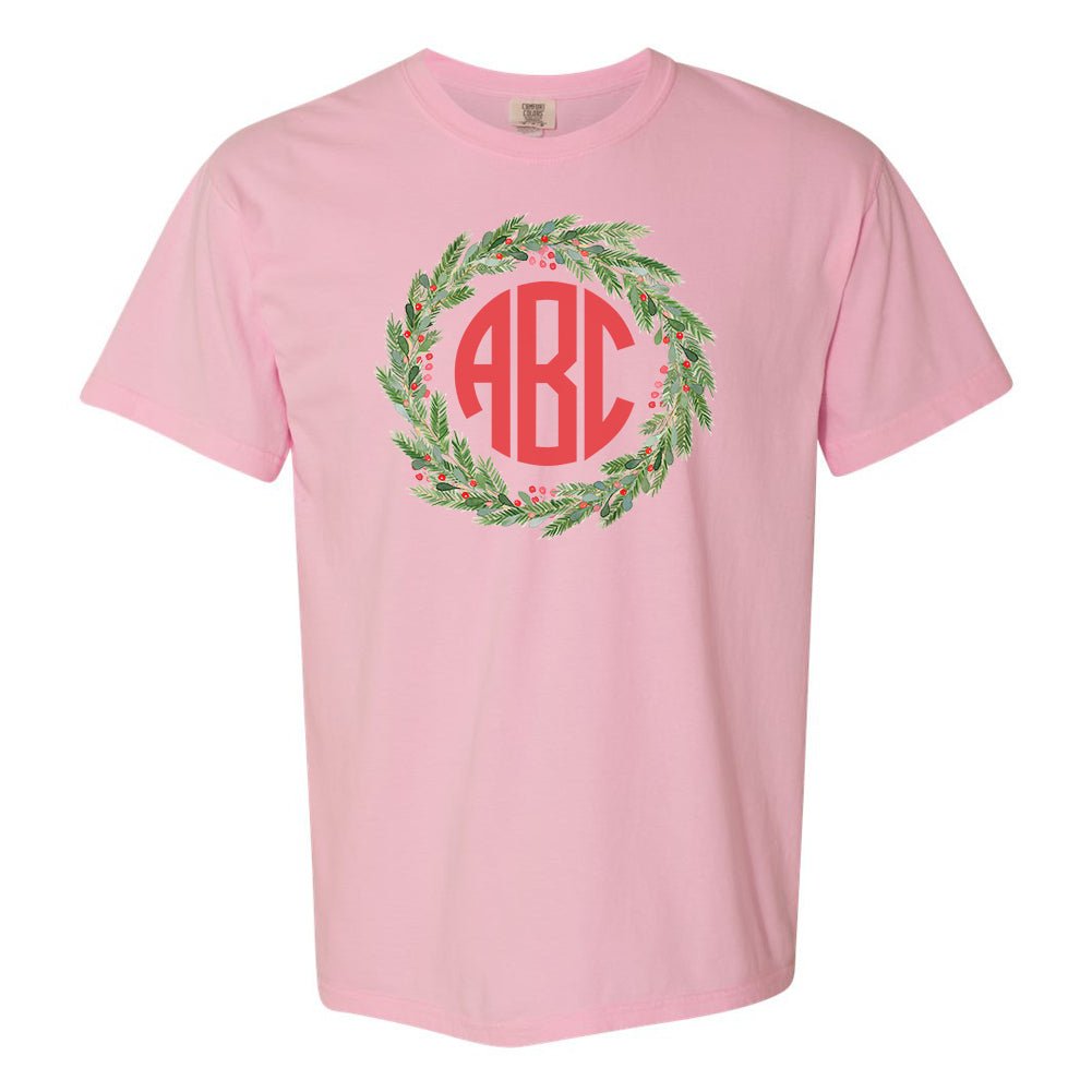 Monogrammed 'Mistletoe Wreath' T-Shirt - United Monograms