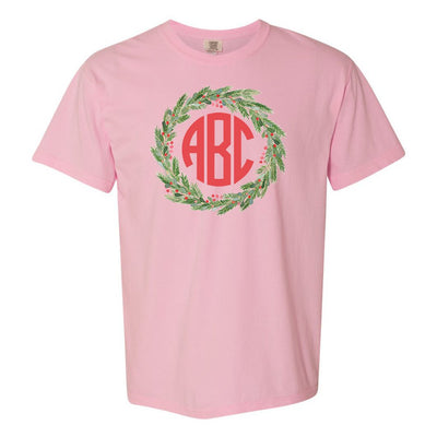 Monogrammed 'Mistletoe Wreath' T-Shirt - United Monograms