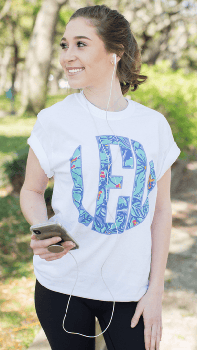 Monogrammed Mommy & Me Lilly Big Print Basic T-Shirts - United Monograms