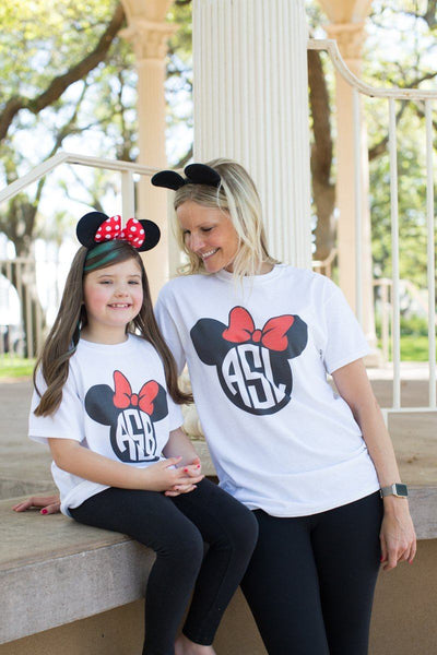 Monogrammed Mommy & Me 'Minnie' Basic T-Shirts - United Monograms