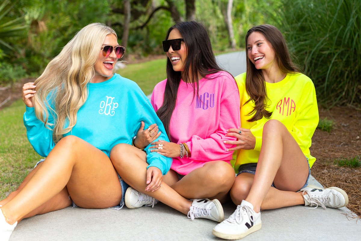 Monogrammed Neon Crewneck Sweatshirt - United Monograms