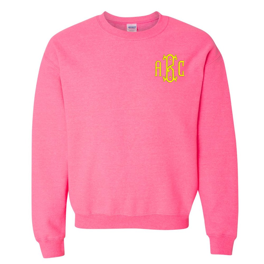 Monogrammed Neon Crewneck Sweatshirt - United Monograms