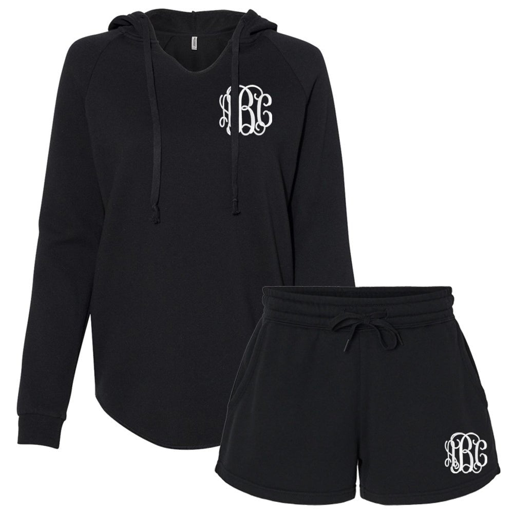Monogrammed Neutral Wave Wash Shorts Set - United Monograms