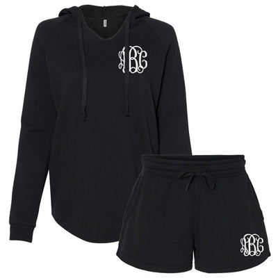 Monogrammed Neutral Wave Wash Shorts Set - United Monograms