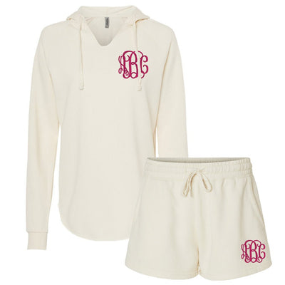 Monogrammed Neutral Wave Wash Shorts Set - United Monograms