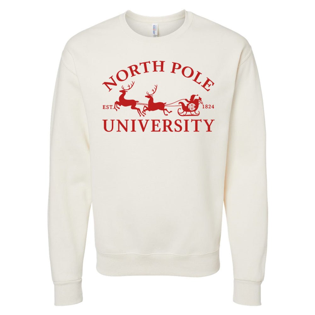 Monogrammed 'North Pole University' Crewneck Sweatshirt - United Monograms