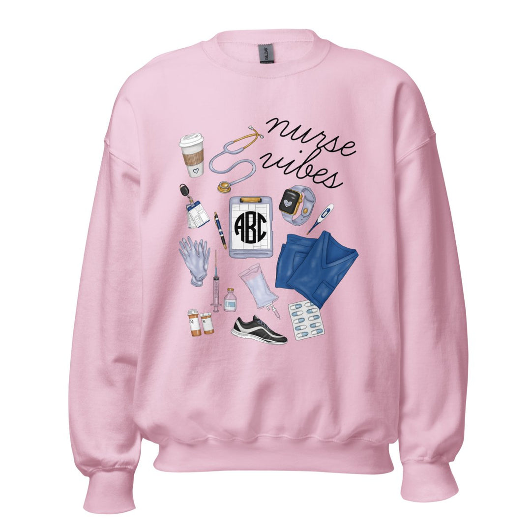 Monogrammed 'Nurse Vibes' Crewneck Sweatshirt – United Monograms