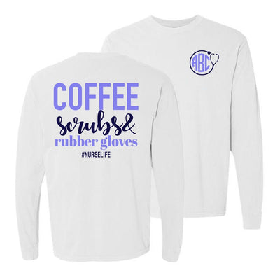 Monogrammed '#NurseLife' Front & Back Long Sleeve T-Shirt - United Monograms