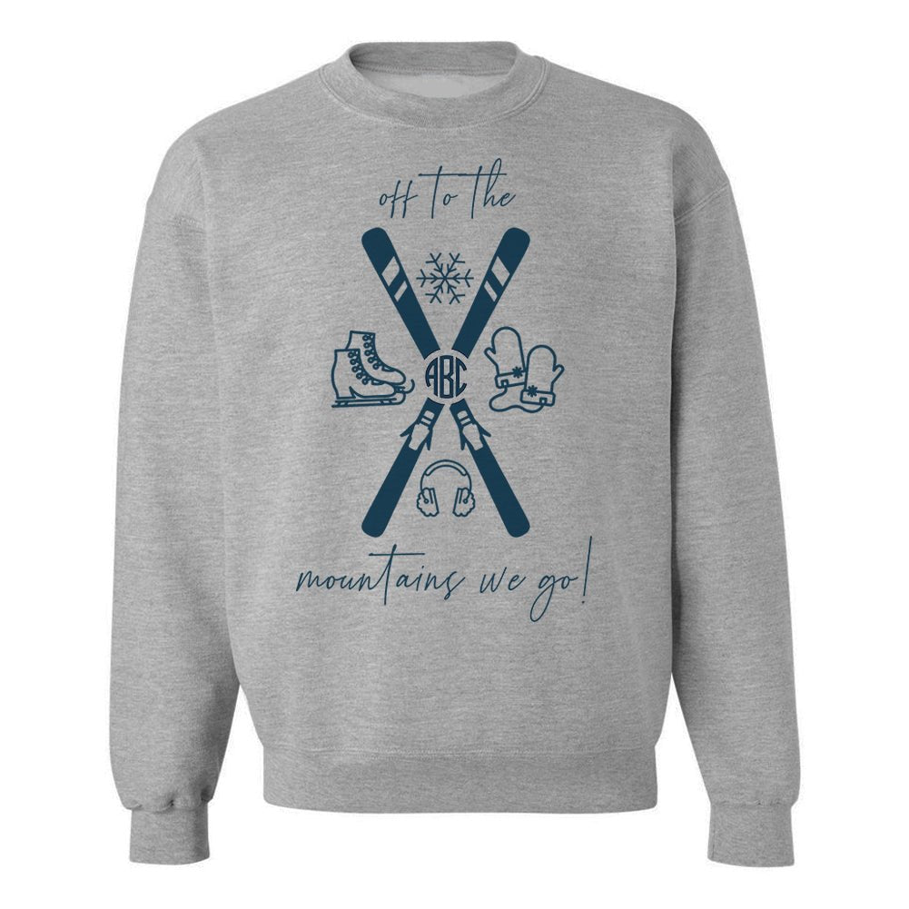 Monogrammed 'Off To The Mountains We Go' Crewneck Sweatshirt - United Monograms