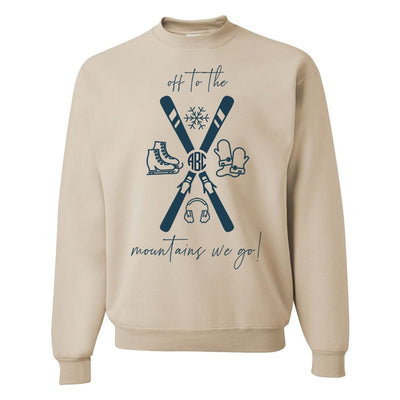 Monogrammed 'Off To The Mountains We Go' Crewneck Sweatshirt - United Monograms