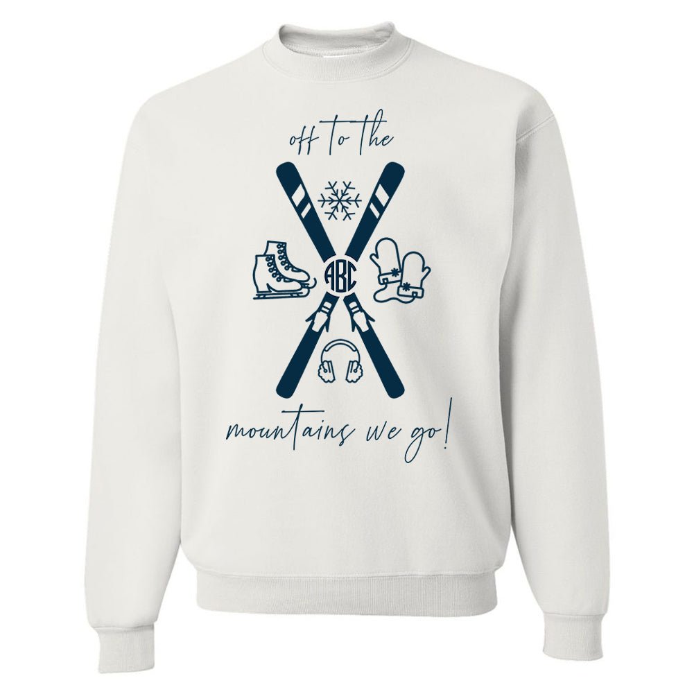 Monogrammed 'Off To The Mountains We Go' Crewneck Sweatshirt - United Monograms