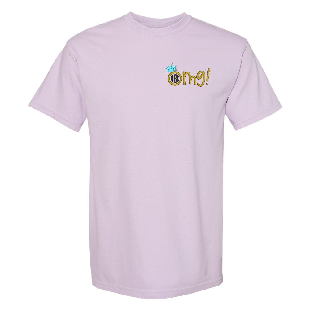 Monogrammed 'OMG! Engagement Ring' Comfort Colors T-Shirt - United Monograms
