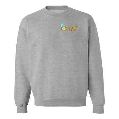 Monogrammed 'OMG! Engagement Ring' Crewneck Sweatshirt - United Monograms