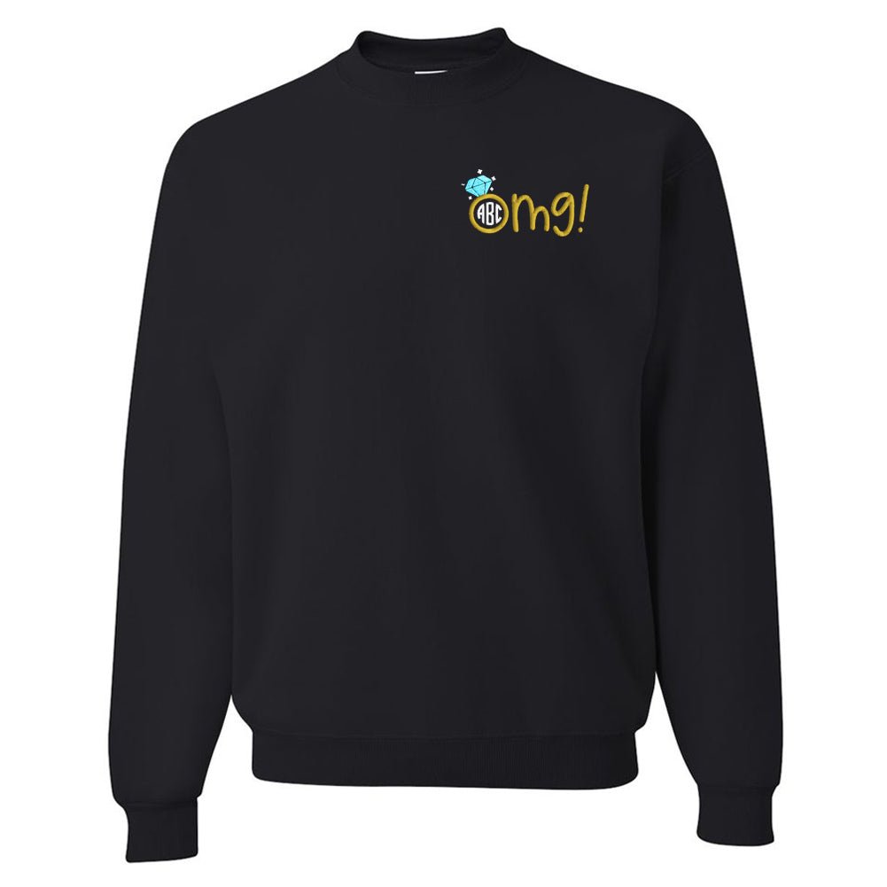 Monogrammed 'OMG! Engagement Ring' Crewneck Sweatshirt - United Monograms