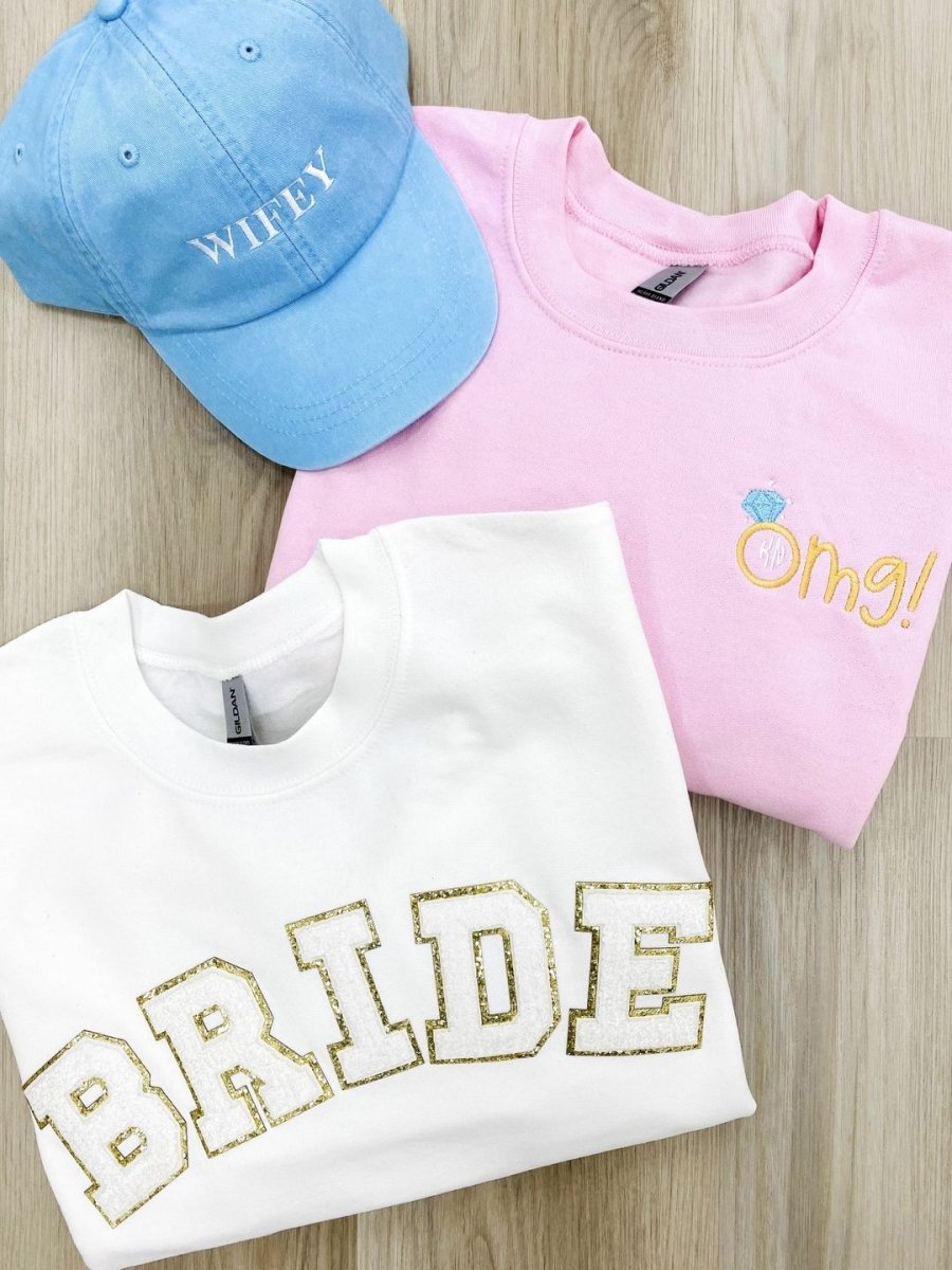Monogrammed 'OMG! Engagement Ring' Crewneck Sweatshirt - United Monograms