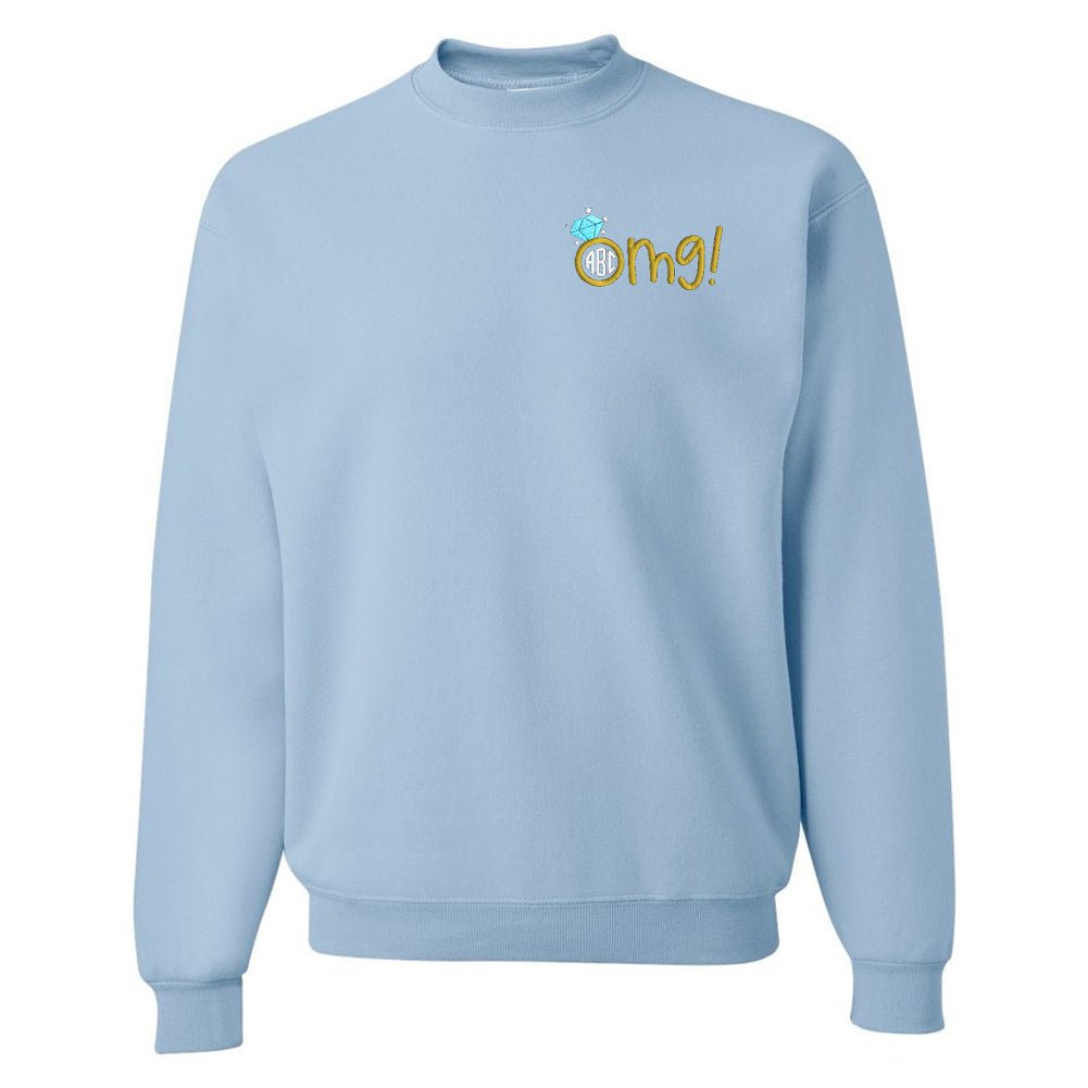 Monogrammed 'OMG! Engagement Ring' Crewneck Sweatshirt - United Monograms