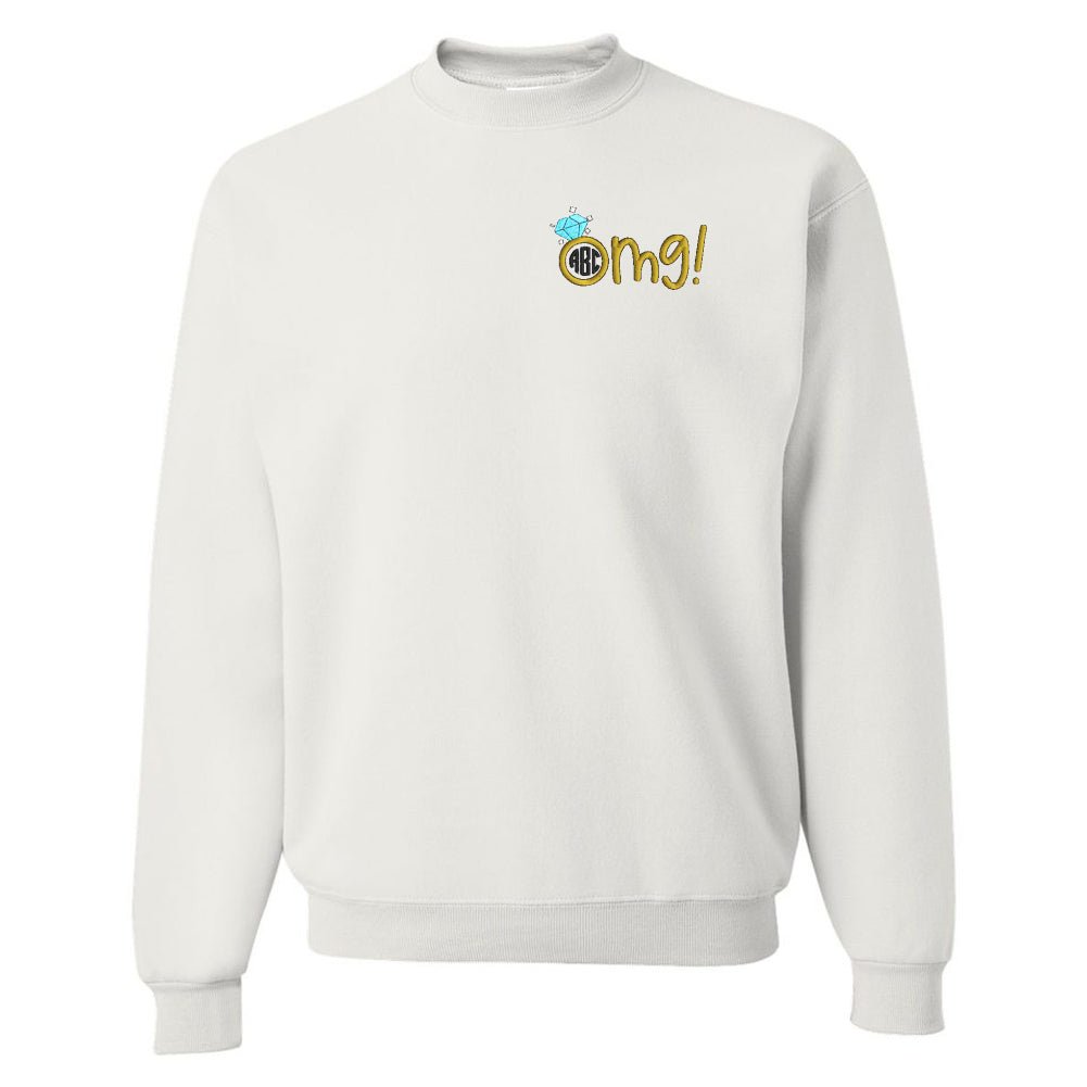 Monogrammed 'OMG! Engagement Ring' Crewneck Sweatshirt - United Monograms