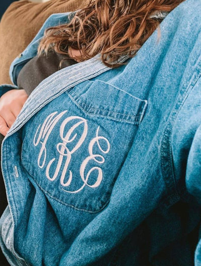 Monogrammed Oversized Denim Shirt - United Monograms