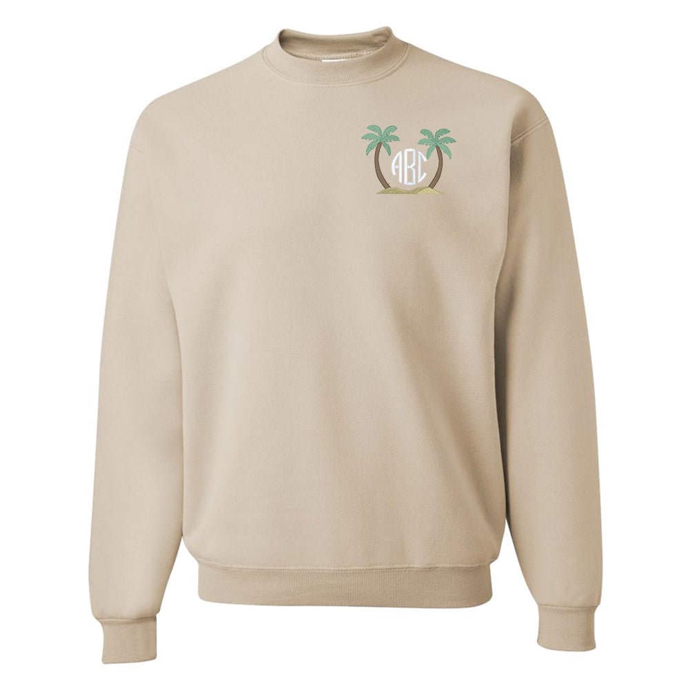 Monogrammed Palm Tree Crewneck Sweatshirt - United Monograms