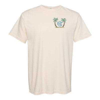 Monogrammed Palm Trees Comfort Colors T-Shirt - United Monograms