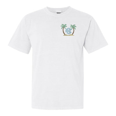 Monogrammed Palm Trees Comfort Colors T-Shirt - United Monograms
