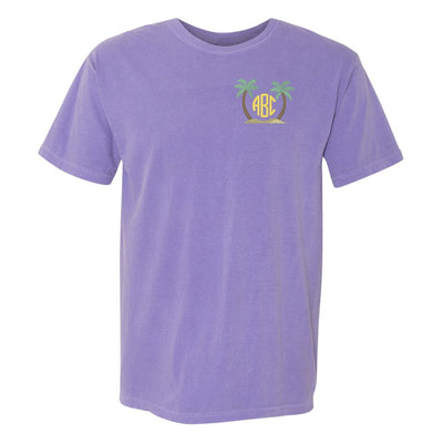 Monogrammed Palm Trees Comfort Colors T-Shirt - United Monograms