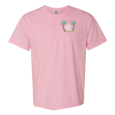 Monogrammed Palm Trees Comfort Colors T-Shirt - United Monograms