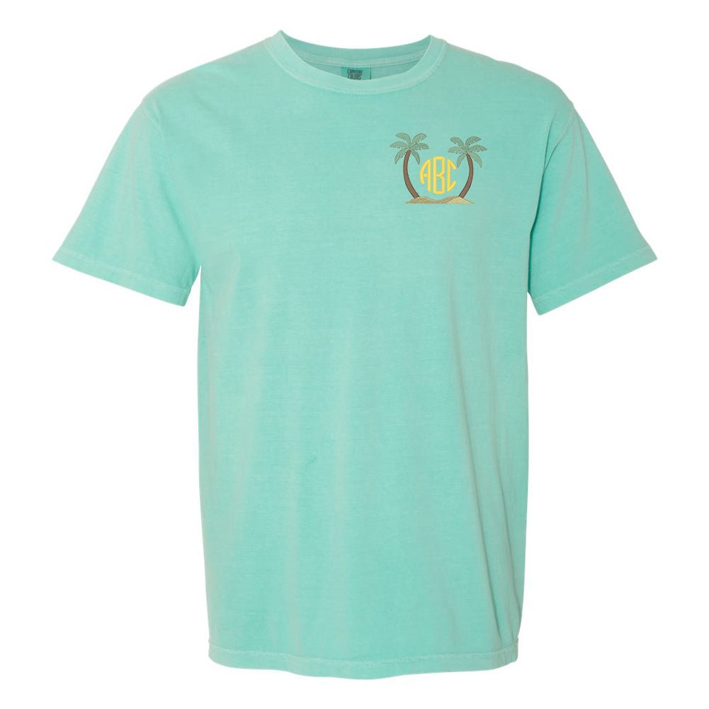 Monogrammed Palm Trees Comfort Colors T-Shirt - United Monograms
