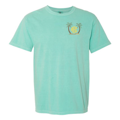 Monogrammed Palm Trees Comfort Colors T-Shirt - United Monograms