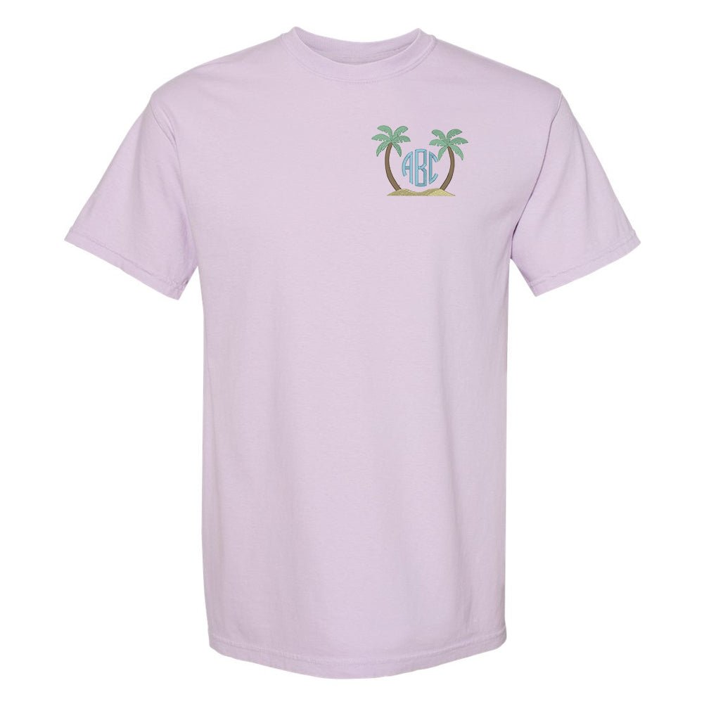 Monogrammed Palm Trees Comfort Colors T-Shirt - United Monograms
