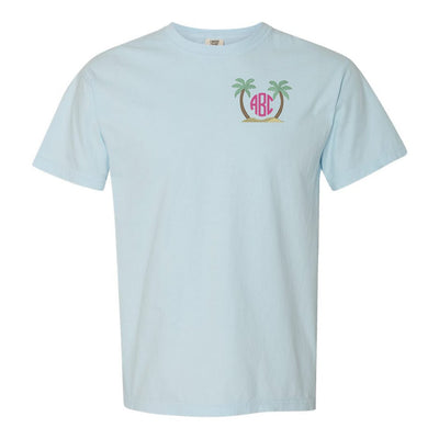 Monogrammed Palm Trees Comfort Colors T-Shirt - United Monograms