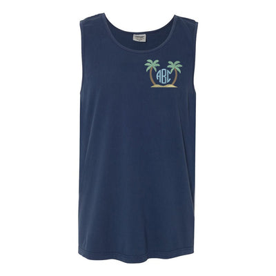 Monogrammed Palm Trees Comfort Colors Tank - United Monograms