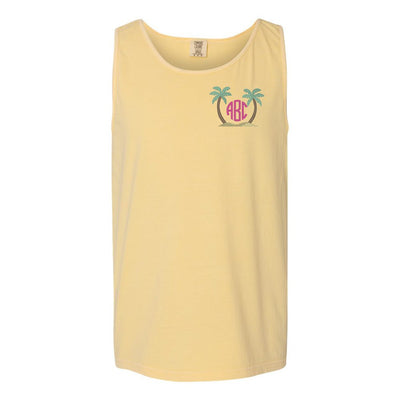 Monogrammed Palm Trees Comfort Colors Tank - United Monograms