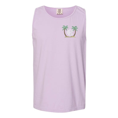 Monogrammed Palm Trees Comfort Colors Tank - United Monograms