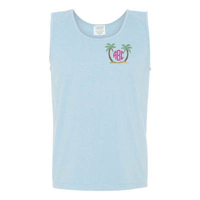 Monogrammed Palm Trees Comfort Colors Tank - United Monograms