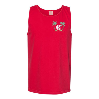 Monogrammed Palm Trees Comfort Colors Tank - United Monograms