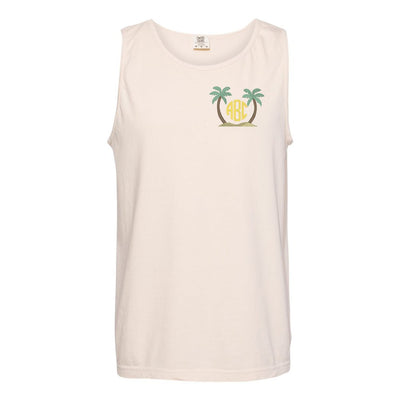 Monogrammed Palm Trees Comfort Colors Tank - United Monograms