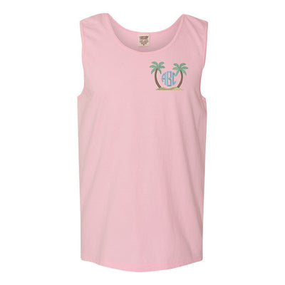 Monogrammed Palm Trees Comfort Colors Tank - United Monograms