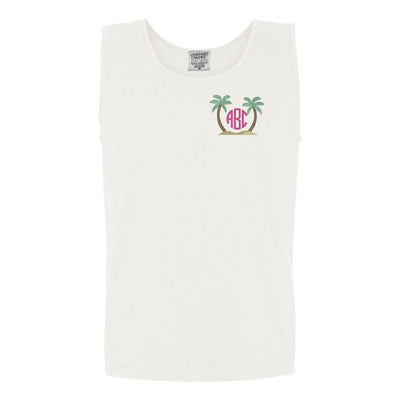 Monogrammed Palm Trees Comfort Colors Tank - United Monograms