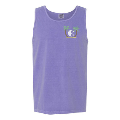 Monogrammed Palm Trees Comfort Colors Tank - United Monograms