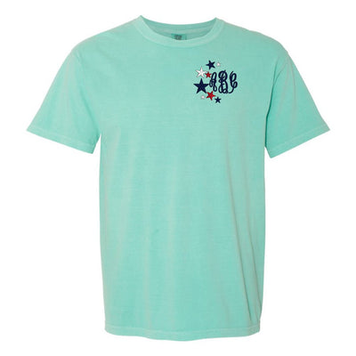 Monogrammed Patriotic Stars Comfort Colors T-Shirt - United Monograms