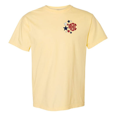 Monogrammed Patriotic Stars Comfort Colors T-Shirt - United Monograms
