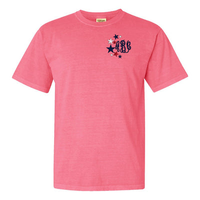 Monogrammed Patriotic Stars Comfort Colors T-Shirt - United Monograms