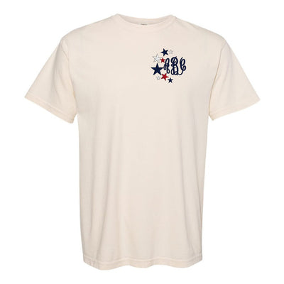 Monogrammed Patriotic Stars Comfort Colors T-Shirt - United Monograms