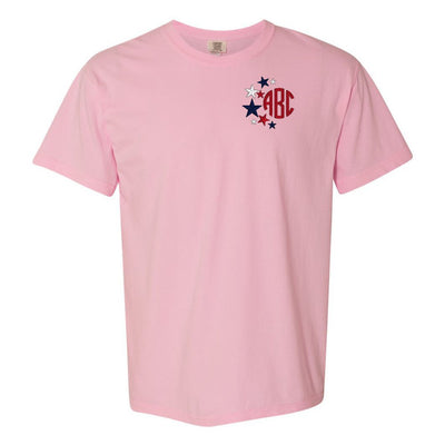 Monogrammed Patriotic Stars Comfort Colors T-Shirt - United Monograms
