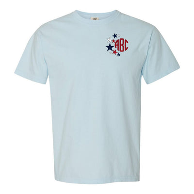 Monogrammed Patriotic Stars Comfort Colors T-Shirt - United Monograms