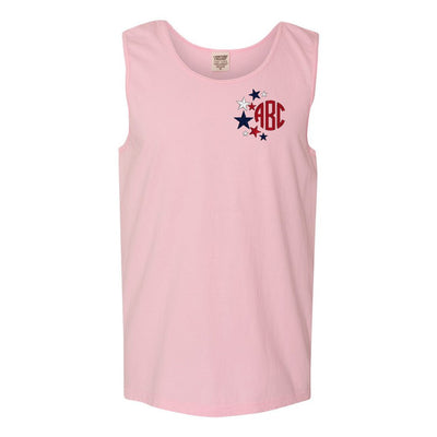 Monogrammed Patriotic Stars Comfort Colors Tank Top - United Monograms