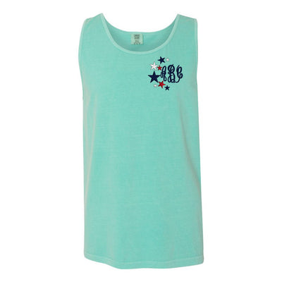 Monogrammed Patriotic Stars Comfort Colors Tank Top - United Monograms