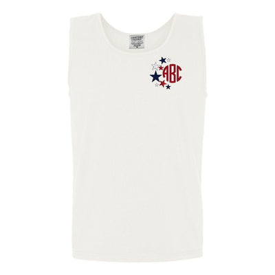 Monogrammed Patriotic Stars Comfort Colors Tank Top - United Monograms