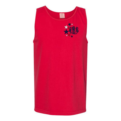 Monogrammed Patriotic Stars Comfort Colors Tank Top - United Monograms